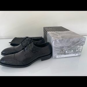 Jo Ghost Croc & Snakeskin Embossed Leather Derby’s